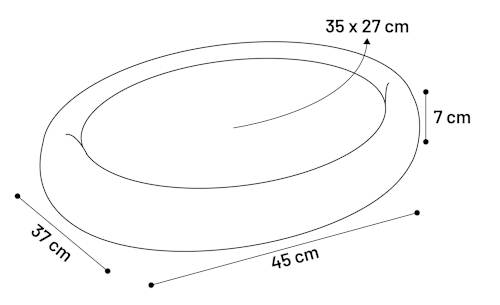 Katzenkissen mit Rand, oval grau  Flamingo