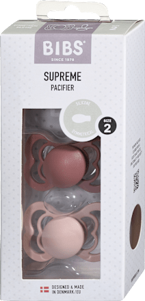 Silikonska duda SUPREME, 6m+, Woodchuck & Blush, velikost: 2 BIBS