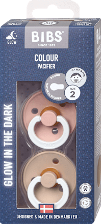 Colour noční dudlík z přírodního kaučuku Blush/Vanilla, 6-18 měsíců BIBS