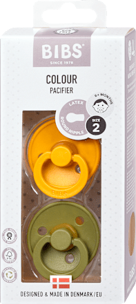 Colour dudlík z přírodního kaučuku HoneyBee/Olive, 6-18 měsíců BIBS
