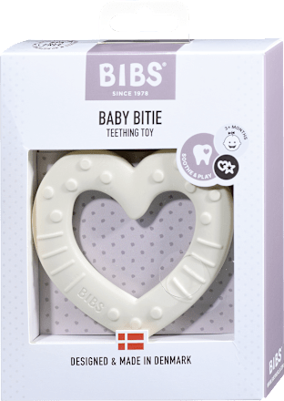 Grizalo Baby Bitie Heart Ivory, 3m+ BIBS