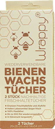 Bienenwachstücher Set (26x26 & 34x34 cm) Wrappy