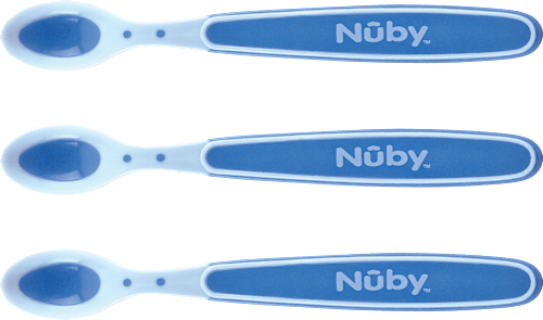 Babylöffel Soft Sensitive Flex für Brei, blau Nûby