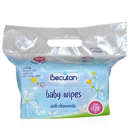 Vlažne maramice za bebe - sa kamilicom, 2x64kom Becutan