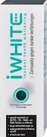 Zahnpasta Instant Teeth Whitening gegen dunkle Verfärbungen iWhite