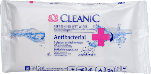 Antibakteriális frissítő törlőkendő Cleanic