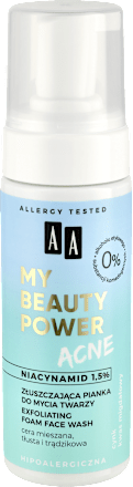 Złuszczająca pianka do mycia twarzy MY BEAUTY POWER ACNE  AA