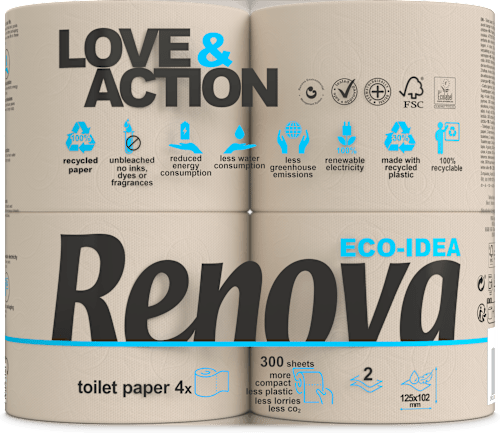 Toaletný papier love & action 4x300 Renova