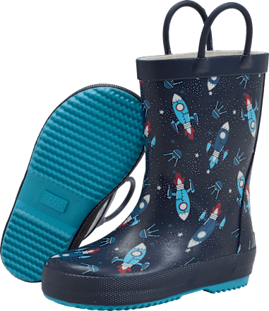 Gummistiefel mit Raketen-Muster, blau, Gr. 24/25 Kilmanock