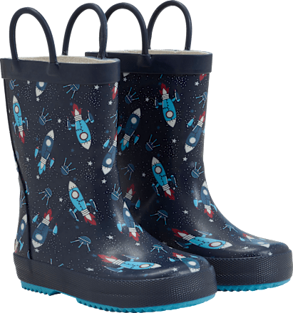 Gummistiefel mit Raketen-Muster, blau, Gr. 24/25 Kilmanock