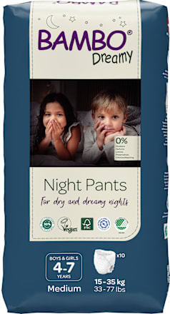 Scutece chiloțel de noapte unisex 4-7 ani Bambo Nature