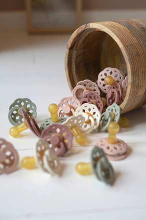 Schnuller Boheme Latex rund, blau/rosa, Gr.1, von Geburt an BIBS