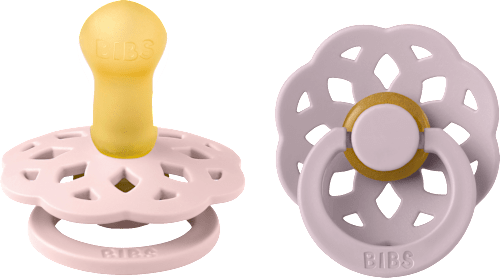 Schnuller Boheme Latex rund, rosa/lila, Gr.2, 6-18 Monate BIBS