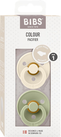 Schnuller Colour Latex anatomisch, grün/creme, Gr.1, von Geburt an BIBS