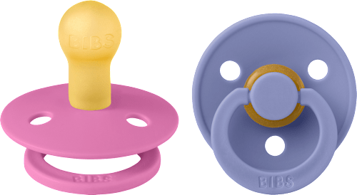 Colour dudlík z přírodního kaučuku Bubblegum/Peri, 0-6 měsíců BIBS