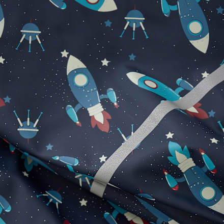 Regenjacke mit Raketen-Muster, blau, Gr. 110/116 Kilmanock