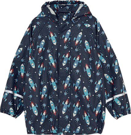 Regenjacke mit Raketen-Muster, blau, Gr. 134/140 Kilmanock