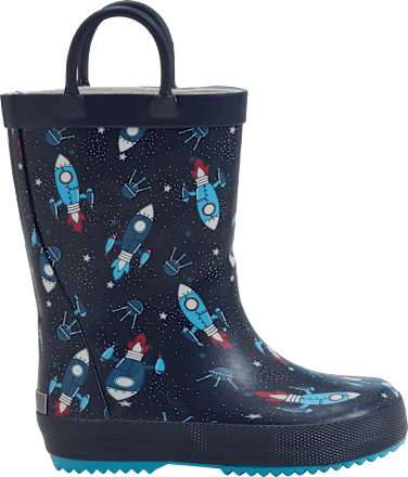 Gummistiefel mit Raketen-Muster, blau, Gr. 24/25 Kilmanock