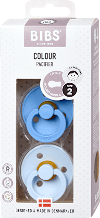 Colour dudlík z přírodního kaučuku SkyBlue/BabyBlue, 6-18 měsíců BIBS