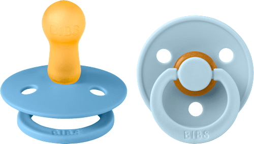 Colour dudlík z přírodního kaučuku SkyBlue/BabyBlue, 6-18 měsíců BIBS