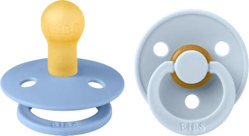 Schnuller Colour Latex rund, blau/hellblau, Gr. 1, 0-6 Monate BIBS