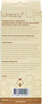 Bienenwachstücher Set (26x26 & 34x34 cm) Wrappy