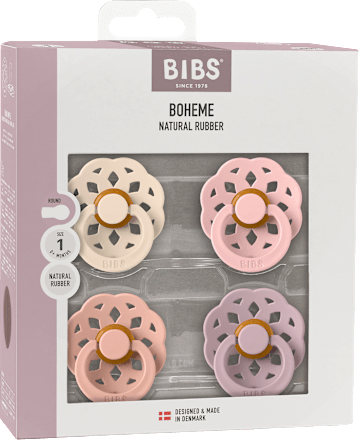 Schnuller Latex, creme/rosa, Gr. 1, von Geburt an BIBS