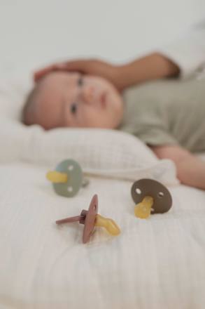 Schnuller Colour Latex anatomisch, grün/creme, Gr.1, von Geburt an BIBS