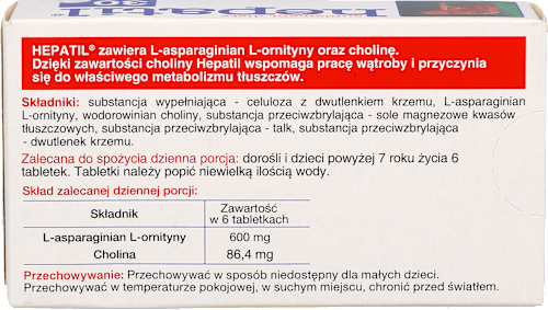 Suplement diety wspomagający pracę wątroby, tabletki HEPATIL