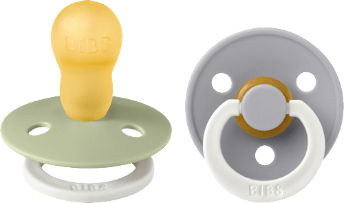 Schnuller Colour Glow Latex rund, grün/grau, Gr. 3, 16-32 Monate BIBS