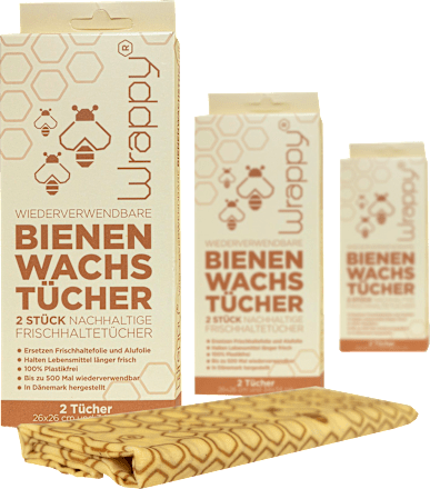 Bienenwachstücher Set (26x26 & 34x34 cm) Wrappy