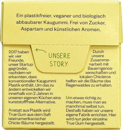 Kaugummi, Zitrone, zuckerfrei True Gum