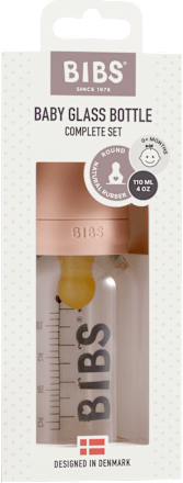 Set complet biberon 110 ml din sticlă anti-colici Blush BIBS