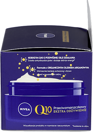 Q10 Power Przeciwzmarszczkowy + Ekstra Odżywienie krem na noc z Naturalnym Koenzymem Q10, Kreatyną i Organicznym Olejkiem Arganowym NIVEA