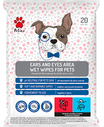 Vlažne maramice za područje oko ušiju i očiju kućnih ljubimaca Petino
