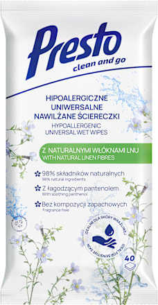 Hipoalergijske vlažne maramice za čišćenje domaćinstva Presto