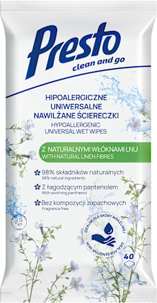 Hipoalergijske vlažne maramice za čišćenje domaćinstva Presto
