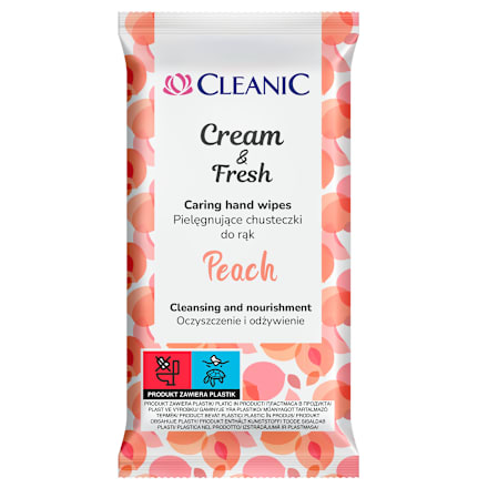 Peach- antibakterijske vlažne maramice za ruke i telo Cleanic