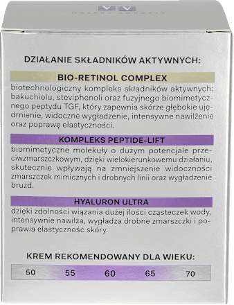 Aktywny krem na dzień redukcja zmarszczek+regeneracja, RETINOL INTENSIVE 60+ AA