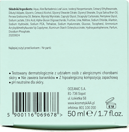 Aloes 100% aloe vera  extract Krem odżywczo-nawilżający dzień/noc AA