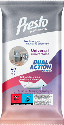 DUAL ACTION univerzalne vlažne maramice za čišćenje Presto