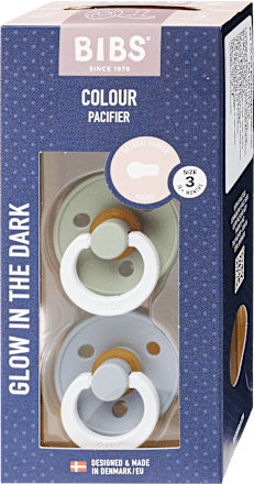 Colour éjszakai cumi 18-36 hónapos korig, zsálya/delfin, 2 db BIBS