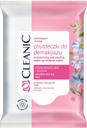 Vlažne maramice za skidanje šminke za suvu i osetljivu kožu Cleanic