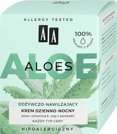 Aloes 100% aloe vera  extract Krem odżywczo-nawilżający dzień/noc AA