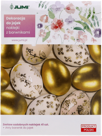 Barwnik złoty do jajek + złocone naklejki JUMI
