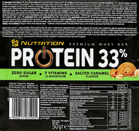 Nutrition Protein Bar 33% Salted Caramel GO ON
