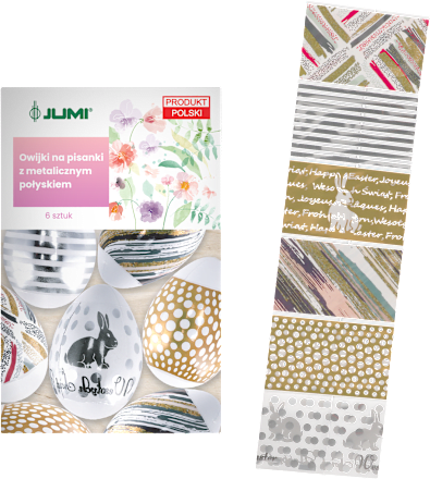 Owijki na pisanki ze złoto - srebrnym metalicznym połyskiem  JUMI