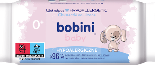 Chusteczki nawilżane dla dzieci i niemowląt hypoalergiczne  bobini baby