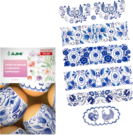 Koszulki na jajka termokurczliwe, motyw kwiatowy JUMI