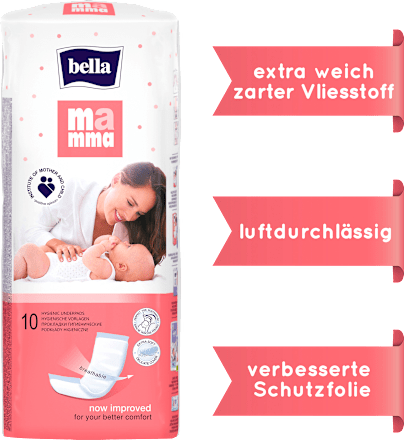 Wöchnerinnen Vorlagen/Vlieswindeln 34x12 cm bella mamma